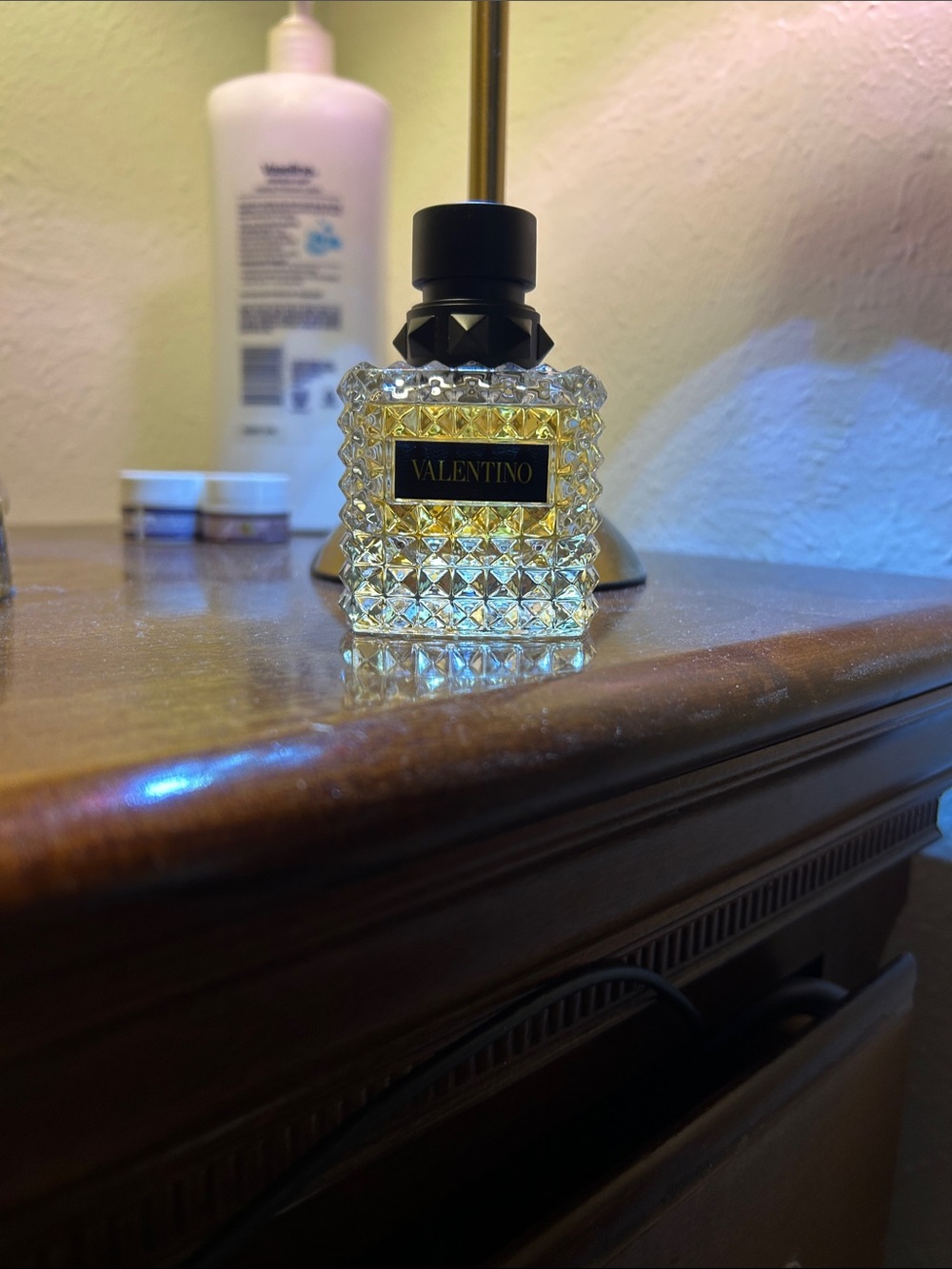 Valentino Clear Crystal-Studded Glass perfume